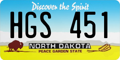 ND license plate HGS451