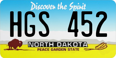 ND license plate HGS452