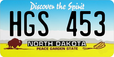 ND license plate HGS453