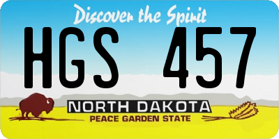 ND license plate HGS457