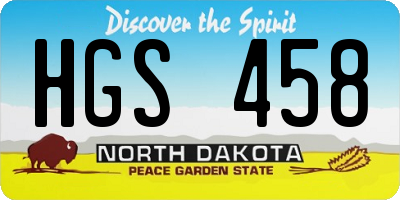 ND license plate HGS458