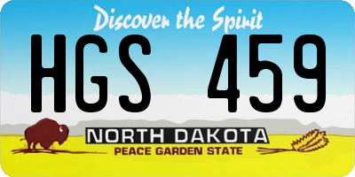ND license plate HGS459