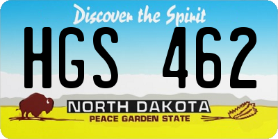 ND license plate HGS462