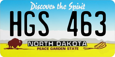 ND license plate HGS463