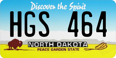 ND license plate HGS464