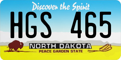 ND license plate HGS465