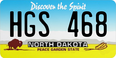 ND license plate HGS468