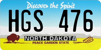 ND license plate HGS476