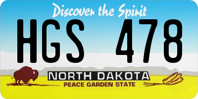ND license plate HGS478