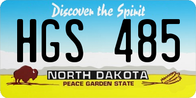 ND license plate HGS485