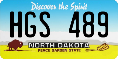 ND license plate HGS489