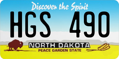 ND license plate HGS490