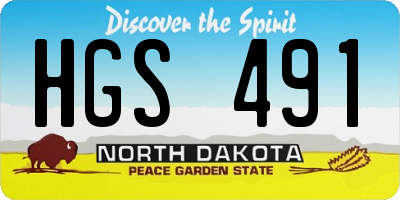 ND license plate HGS491