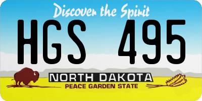 ND license plate HGS495