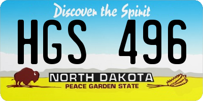 ND license plate HGS496