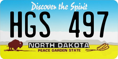 ND license plate HGS497