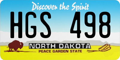 ND license plate HGS498