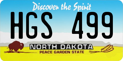 ND license plate HGS499