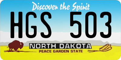 ND license plate HGS503
