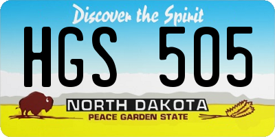 ND license plate HGS505