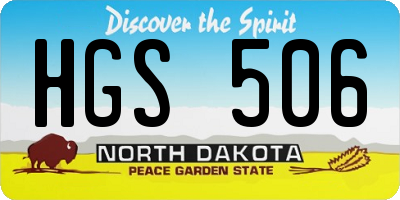ND license plate HGS506