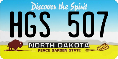 ND license plate HGS507