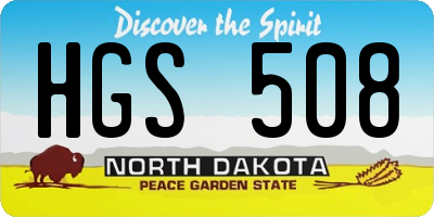 ND license plate HGS508