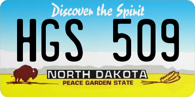 ND license plate HGS509