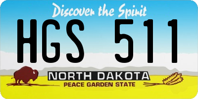 ND license plate HGS511
