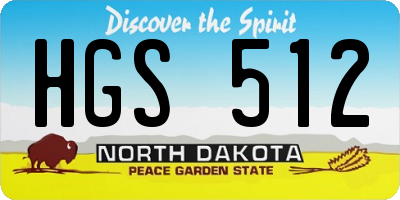 ND license plate HGS512