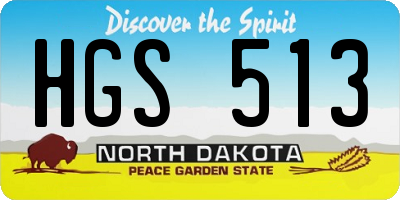 ND license plate HGS513