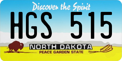 ND license plate HGS515