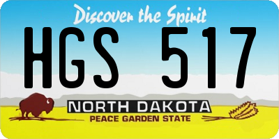 ND license plate HGS517