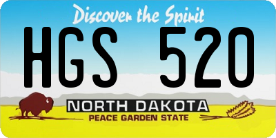 ND license plate HGS520