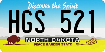 ND license plate HGS521