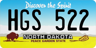 ND license plate HGS522