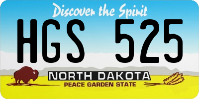 ND license plate HGS525