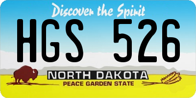 ND license plate HGS526