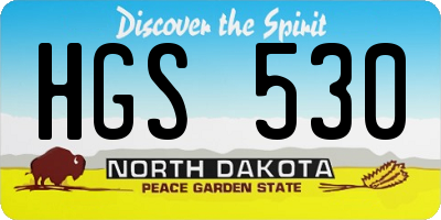ND license plate HGS530