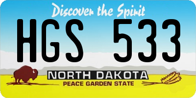 ND license plate HGS533