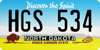 ND license plate HGS534