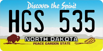 ND license plate HGS535