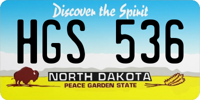 ND license plate HGS536
