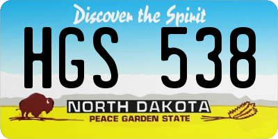 ND license plate HGS538