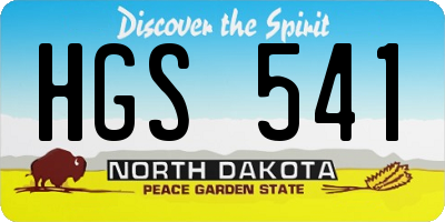 ND license plate HGS541
