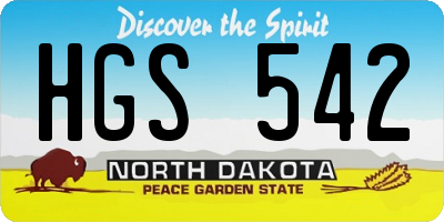 ND license plate HGS542