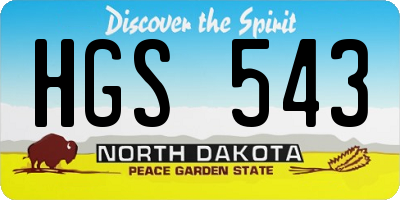 ND license plate HGS543