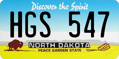 ND license plate HGS547