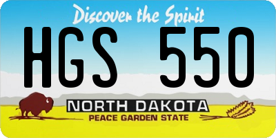 ND license plate HGS550