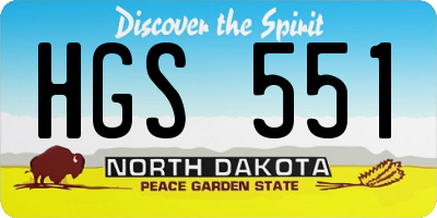 ND license plate HGS551
